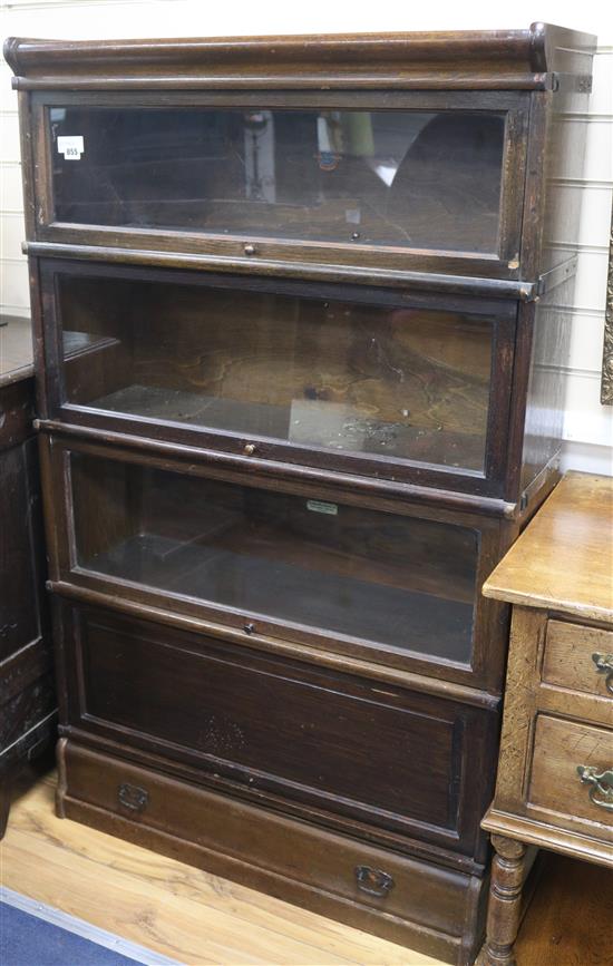 Two Globe Wernicke type four tier bookcases, W.87cm